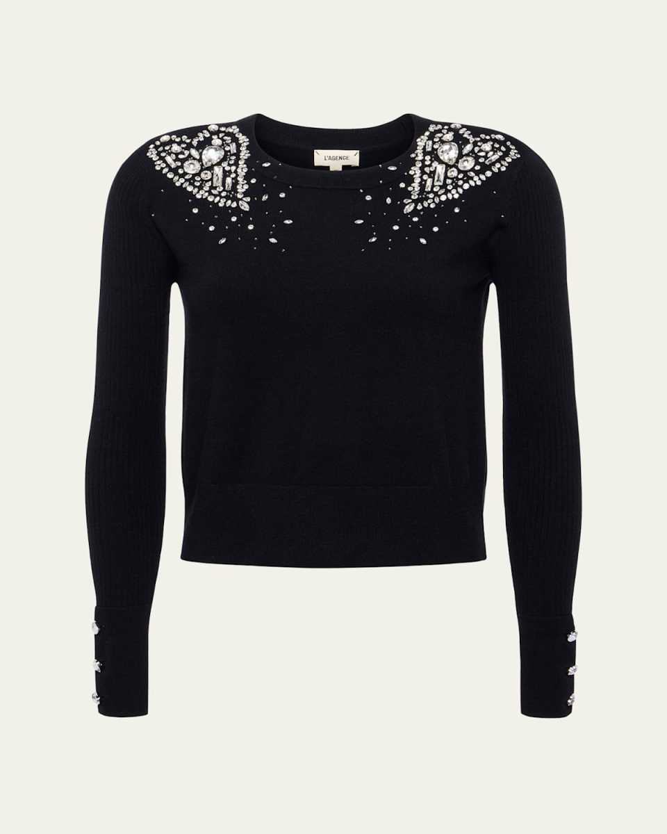 Cesca Crystal Heart Cropped Top
